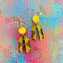 Load image into Gallery viewer, Gold &amp; Midnight Upcycled Tin Earrings