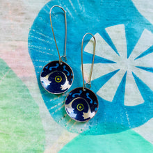 Load image into Gallery viewer, Golden Sun on Midnight Blue Medium Basin Earrings