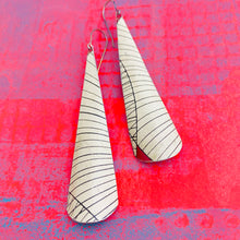 Load image into Gallery viewer, Vintage Linear Long Drop Tin Earrings