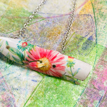 Load image into Gallery viewer, Pink Daisy Whale Upcycled Tin Necklace