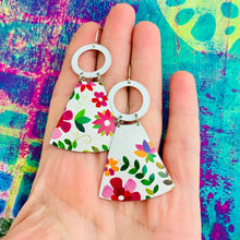 Load image into Gallery viewer, Happy Pinks Small Fans Tin Earrings