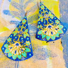 Load image into Gallery viewer, Big Vintage Botanical Cones Tin Earrings