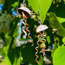 Load image into Gallery viewer, Pink Pattern on White Jellyfish Tin Earrings