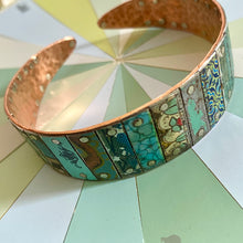 Load image into Gallery viewer, Truly Inspired Turquoise Tesserae Tin &amp; Copper Cuff