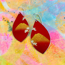 Load image into Gallery viewer, Golden Mountain Upcycled Pod Tin Earrings