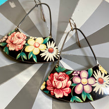 Load image into Gallery viewer, Flowers in a Row Wide Fan Earrings