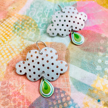 Load image into Gallery viewer, Holey Rain Clouds Upcycled Tin Earrings
