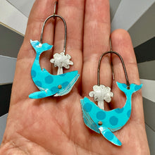 Load image into Gallery viewer, Dotty Turquoise Humpback Exhale Earrings