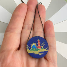 Load image into Gallery viewer, Little Red Pagoda Reversible Tin Necklace