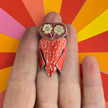 Load image into Gallery viewer, Quirky Owl VIII Upcycled Tin Brooch &amp; Pendant
