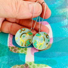 Load image into Gallery viewer, Leaves on Pale Aqua Medium Basin Earrings