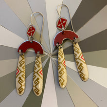 Load image into Gallery viewer, Vintage Brick Mini Rainbow Tin Earrings