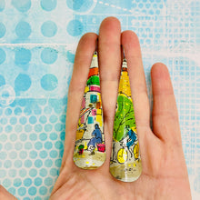 Load image into Gallery viewer, Vintage Paris Street Long Drop Tin Earrings