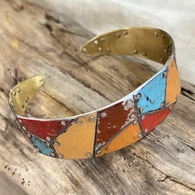 Load image into Gallery viewer, Vintage Polygon Tesserae Tin Cuff