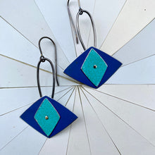 Load image into Gallery viewer, Turquoise &amp; Ocean Cat Eye Earrings