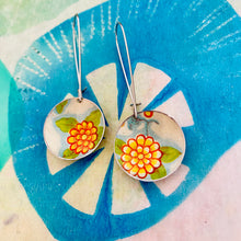Load image into Gallery viewer, Orange-y Zinnias Medium Basin Earrings