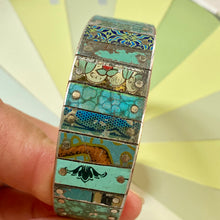 Load image into Gallery viewer, Truly Inspired Turquoise Tesserae Tin &amp; Copper Cuff