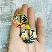 Load image into Gallery viewer, Marbelized Circle Post Tin Earrings