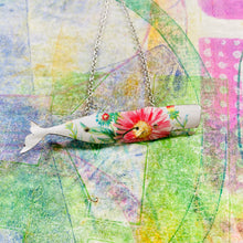 Load image into Gallery viewer, Pink Daisy Whale Upcycled Tin Necklace