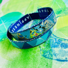 Load image into Gallery viewer, Vintage Blues Triangles Tesserae Tin Cuff