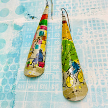 Load image into Gallery viewer, Vintage Paris Street Long Drop Tin Earrings