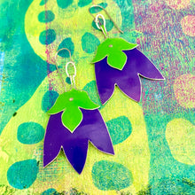 Load image into Gallery viewer, Royal Purple Fancy Tulips Tin Earrings