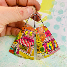 Load image into Gallery viewer, Paris Cafe &amp; Coutour Long Fans Tin Earrings