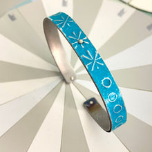Load image into Gallery viewer, Narrow Turquoise Pendaflex Tin Cuff
