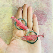 Load image into Gallery viewer, Dusty Carmine Humpback Upcycled Tin Earrings