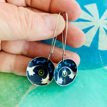 Load image into Gallery viewer, Golden Sun on Midnight Blue Medium Basin Earrings
