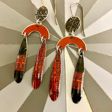 Load image into Gallery viewer, Chinese Red Mini Rainbow Tin Earrings