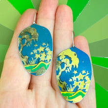 Load image into Gallery viewer, Vintage Chinoiserie Seedpod Tin Earrings
