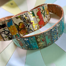 Load image into Gallery viewer, Flowery Mixed Vintage Tesserae Tin &amp; Copper Cuff