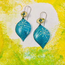 Load image into Gallery viewer, Mod Turquoise Ogee Tin Earrings