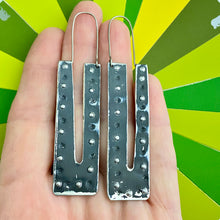 Load image into Gallery viewer, Rustic Midnight Dimpled Drop Earrings