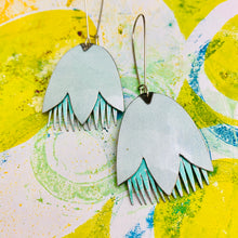 Load image into Gallery viewer, Palest Seafoam &amp; Mint Fancy Tulips Tin Earrings