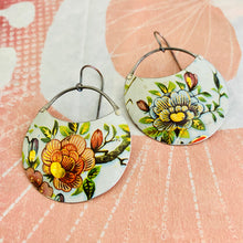 Load image into Gallery viewer, Beautiful Blossom Circles Upcycled Tin Earrings