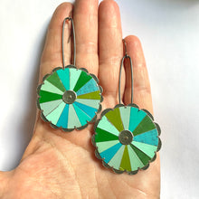 Load image into Gallery viewer, Rave Mandala Turquoise Tin Earrings