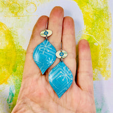 Load image into Gallery viewer, Mod Turquoise Ogee Tin Earrings