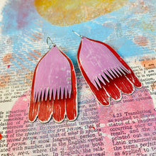 Load image into Gallery viewer, Lilac &amp; Claret Fantasy Flowers Tin Earrings