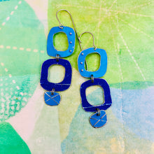 Load image into Gallery viewer, Mod Blues Upcycled Tin Earrings