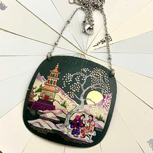 Load image into Gallery viewer, Pagoda Landscape Tin Necklace