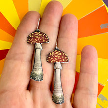 Load image into Gallery viewer, Little Red Capped Mushroom Earrings