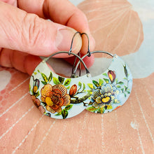 Load image into Gallery viewer, Beautiful Blossom Circles Upcycled Tin Earrings