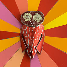 Load image into Gallery viewer, Quirky Owl VIII Upcycled Tin Brooch &amp; Pendant