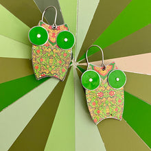 Load image into Gallery viewer, Green Eyed Owl Earrings