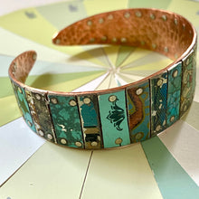 Load image into Gallery viewer, Truly Inspired Turquoise Tesserae Tin &amp; Copper Cuff
