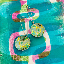 Load image into Gallery viewer, Leaves on Pale Aqua Medium Basin Earrings
