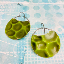 Load image into Gallery viewer, Turtle Shell Upcycled Tin Circle Earrings