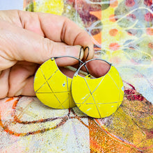Load image into Gallery viewer, Silver Lined Sunny Circles Upcycled Tin Earrings